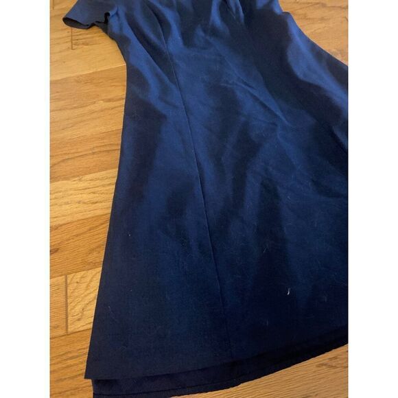 Theory women's Navy Blue A-Line knee length short sleeve lined Dress Size 2 - Picture 2 of 9